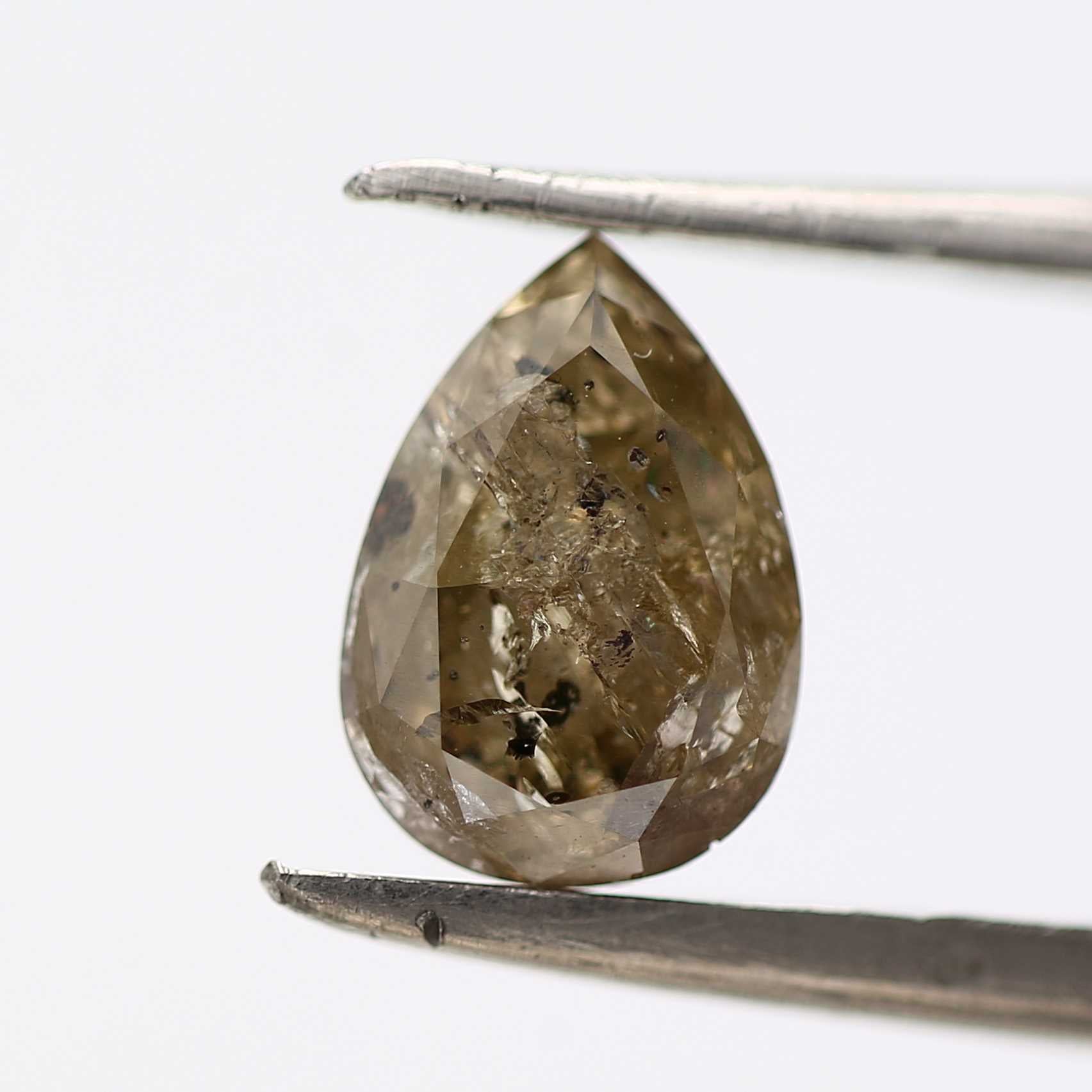 Salt and Pepper Diamond Fancy Brown Color 1.21 CT 8.20 x 5.70 x 3.70 MM Pear Cut Diamond! Natural Loose Diamond ! Christmas Gift for Her